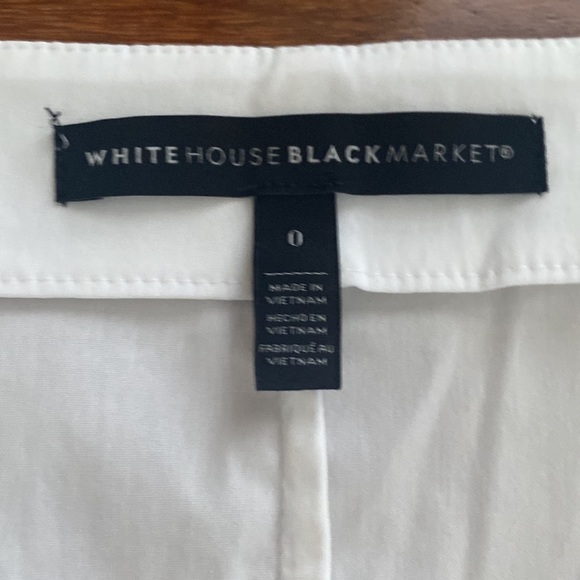 WHBM White House Black Market White Tie Front Puff Sleeve Blouse Size 0 - Picture 3 of 5